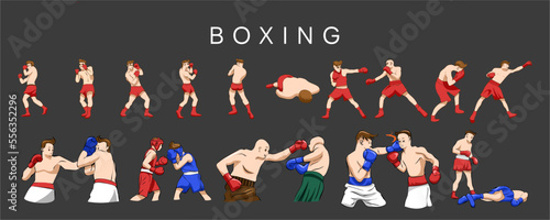 Boxing vector set collection graphic clipart design