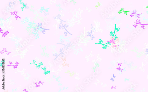 Light Multicolor vector natural pattern with branches.