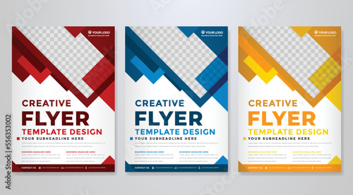set of business flyer template with minimalist layout and modern style use for promotion kit and product publication