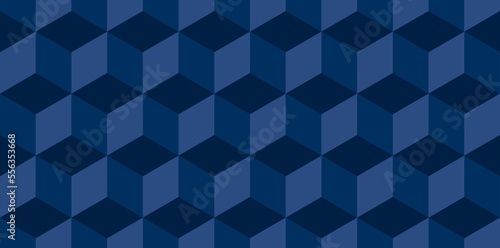 Seamless cubic pattern. Abstract geometric low poly background. Stylish fractal texture.