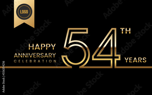 54th anniversary celebration template design. Logo Vector Template Illustration