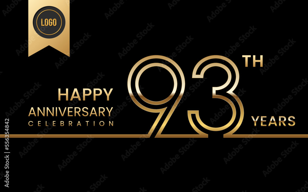 93th anniversary celebration template design. Logo Vector Template Illustration 93th anniversary celebration template design. Logo Vector Template Illustration