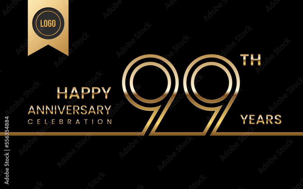 99th anniversary celebration template design. Logo Vector Template Illustration 99th anniversary celebration template design. Logo Vector Template Illustration