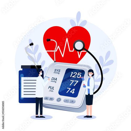 World hypertension day, illustration concept of health checkup medical