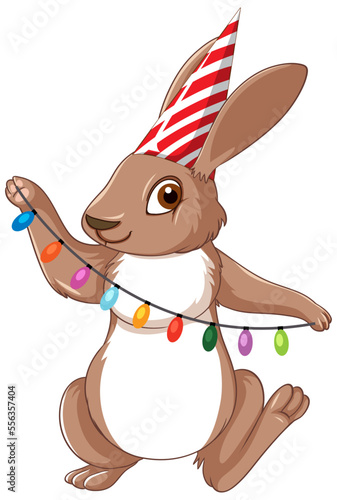 Celebration rabbit cartoon character