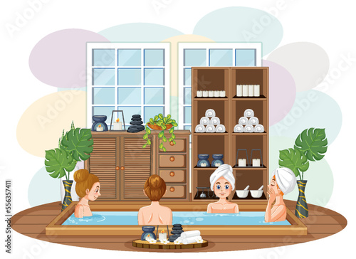 Women in hot tub spa