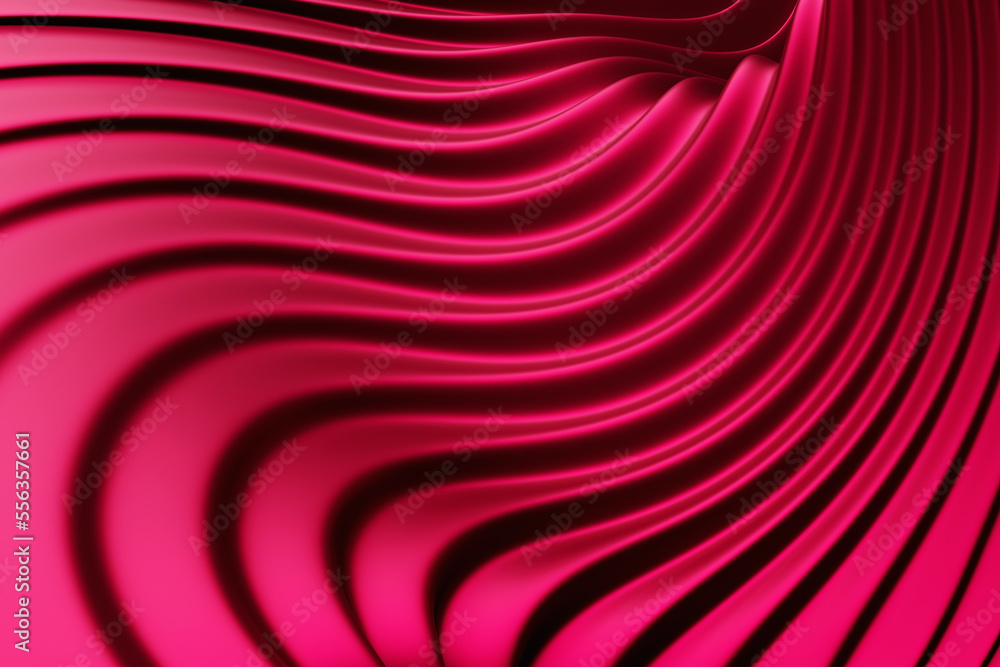 3D illustration red stripes in the form of wave waves, futuristic background. 3D illustration red stripes in the form of wave waves, futuristic background.