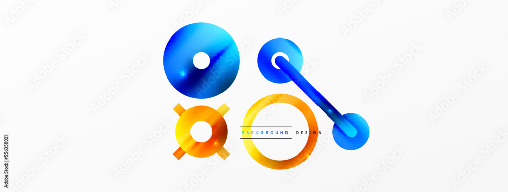 Minimal geometric abstract background. Circle, line and round shapes design. Trendy techno business template for wallpaper, banner, background or landing Minimal geometric abstract background. Circle, line and round shapes design. Trendy techno business template for wallpaper, banner, background or landing