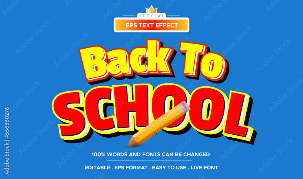 Back to school text effect editable
