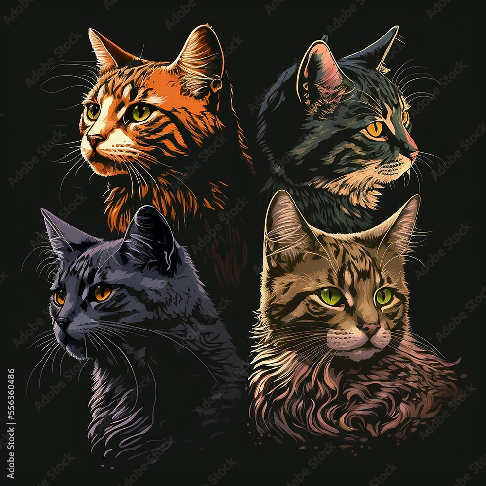 Cats Vector Art AI Generated Cats Vector Art AI Generated