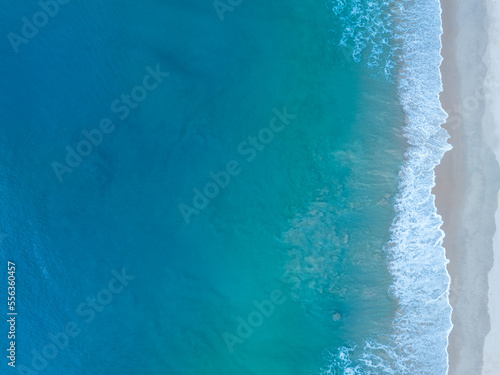 Top view of amazing pastel pink sand beach and turquoise sea copy space available nature background High angle view sea