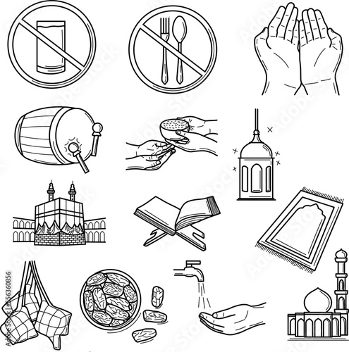 Handdrawn moslem ramadhan eid al fitr