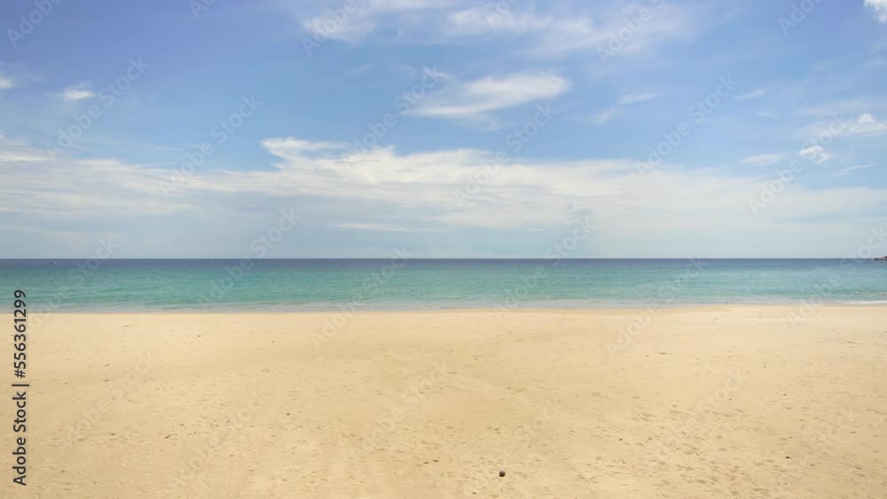 Nature video Cinematic scene Sea video with beach half sky The beautiful nature of the sea in the summer of Thailand. On a clear day, the beach is clear and empty in the tropical sea in Thailand. Nature video Cinematic scene Sea video with beach half sky The beautiful nature of the sea in the summer of Thailand. On a clear day, the beach is clear and empty in the tropical sea in Thailand.