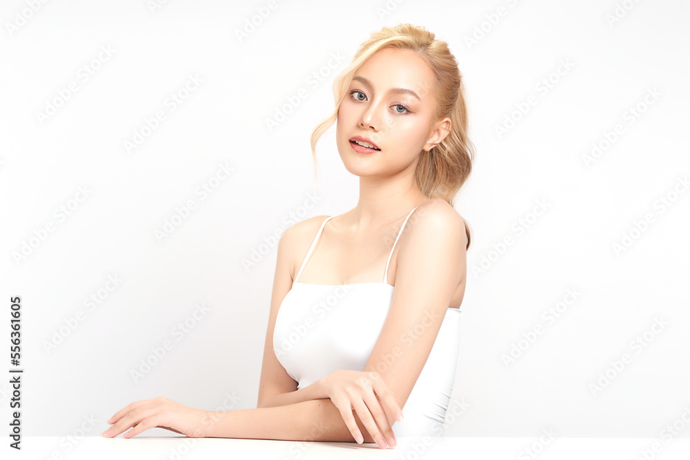 Beautiful young asian woman with clean fresh skin on white background, Face care, Facial treatment, Cosmetology, beauty and spa, Asian women portrait. Beautiful young asian woman with clean fresh skin on white background, Face care, Facial treatment, Cosmetology, beauty and spa, Asian women portrait.