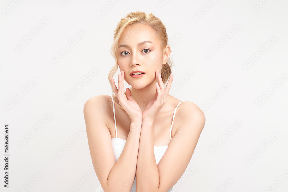 Beautiful young asian woman with clean fresh skin on white background, Face care, Facial treatment, Cosmetology, beauty and spa, Asian women portrait. Beautiful young asian woman with clean fresh skin on white background, Face care, Facial treatment, Cosmetology, beauty and spa, Asian women portrait.