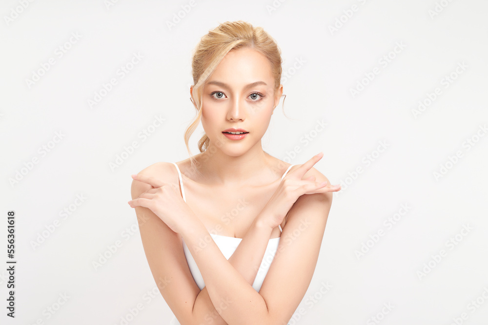 Beautiful young asian woman with clean fresh skin on white background, Face care, Facial treatment, Cosmetology, beauty and spa, Asian women portrait. Beautiful young asian woman with clean fresh skin on white background, Face care, Facial treatment, Cosmetology, beauty and spa, Asian women portrait.