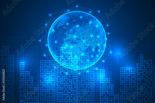 global world economic and innovation technology abstract background
