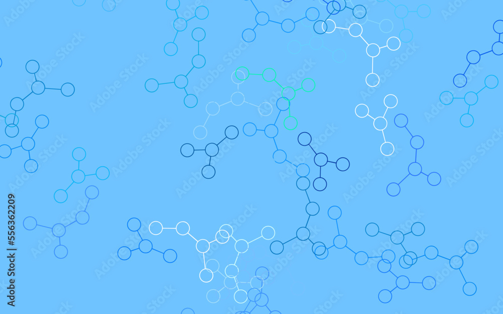 Light Blue, Green vector backdrop with artificial intelligence data.