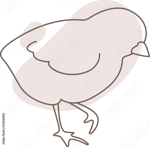 Easter chick line art style Contemporary design