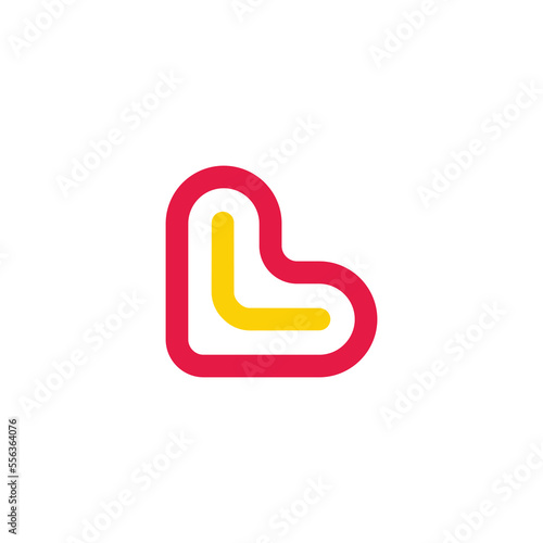 letter l love colorful fun kids decor logo vector