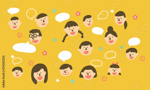 それぞれの意見がある多様な人々のイラスト