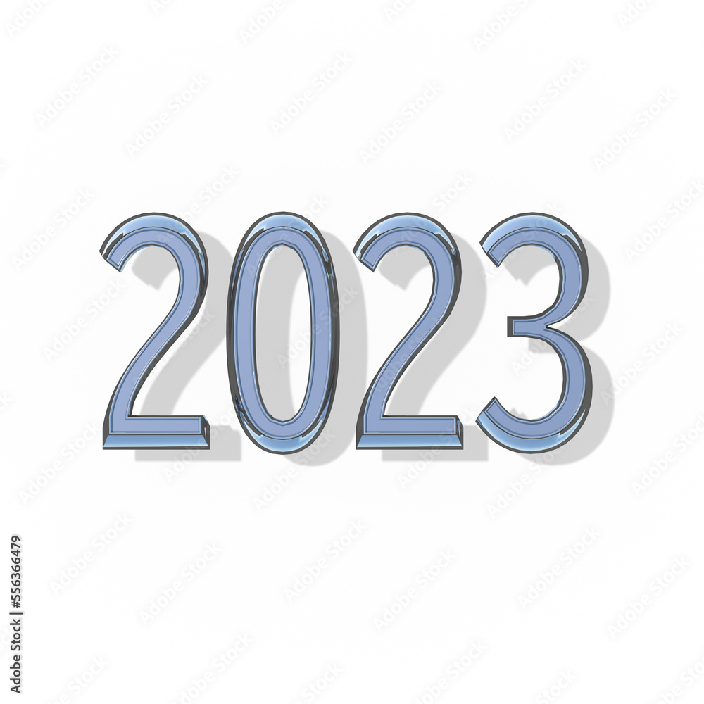 2023 3D Rendering 数字 年 影付き 透過影 半透明影 透過PNG 2023 3D Rendering 数字 年 影付き 透過影 半透明影 透過PNG