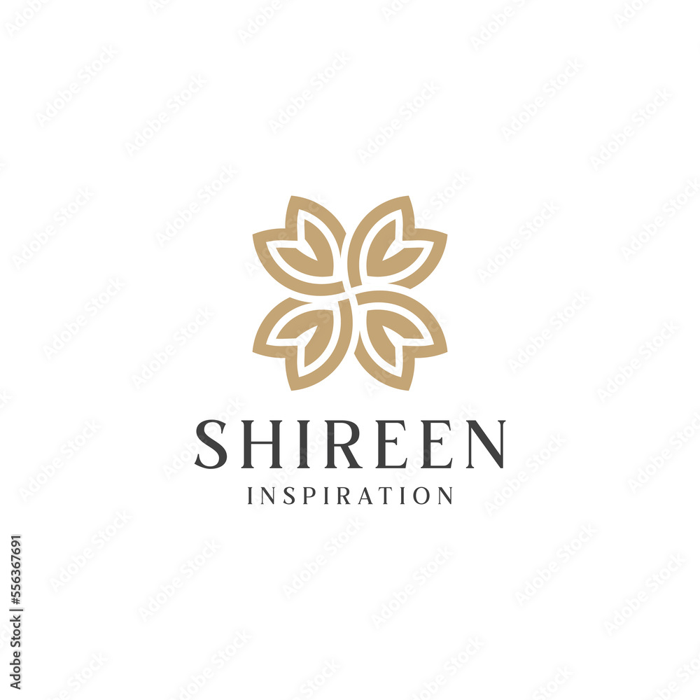 Logo minimalist gold floral round for business company Logo minimalist gold floral round for business company