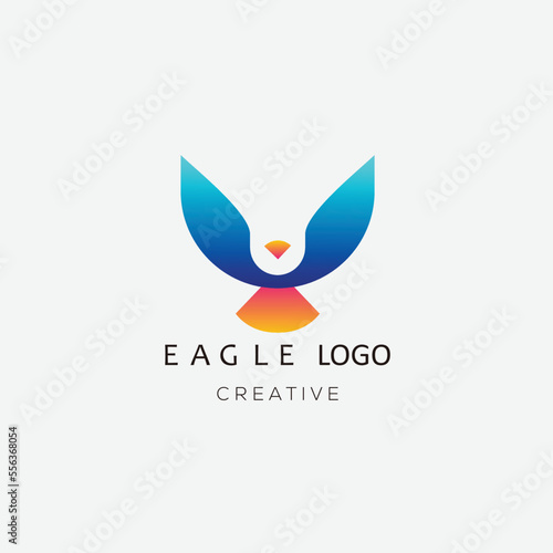 eagle bird logo design vector colorful