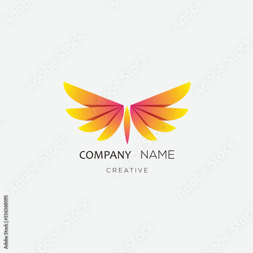 gradient dragonfly design logo gradient colorful