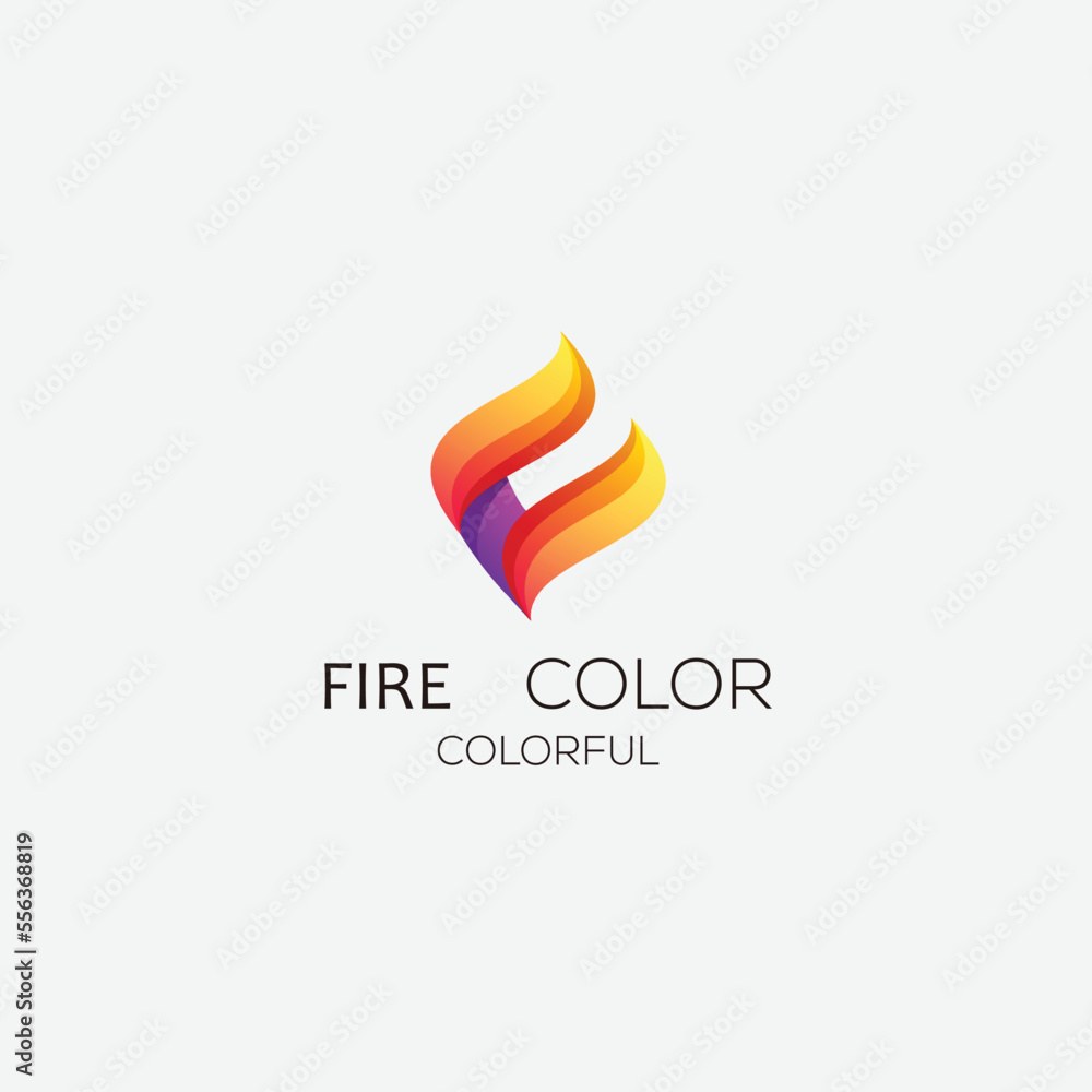 fire logo design gradient vector