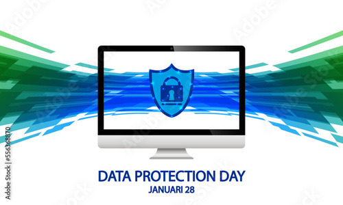 Data protection day International Day for the Protection of Personal Data, vector art illustration.