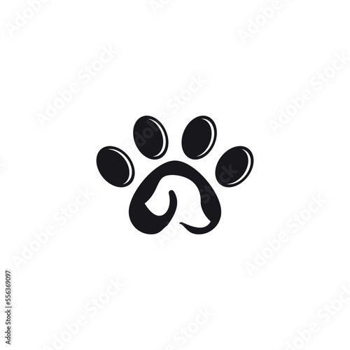 Dog grooming logo vector template.