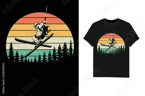 Skiing Tshirt winter T-Shirt design