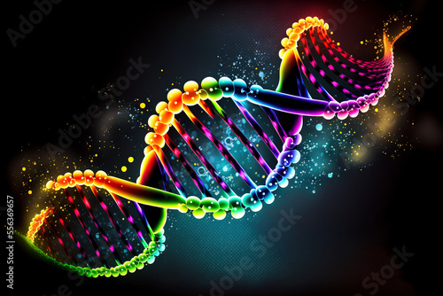 Foto DNA Helix on Black Background