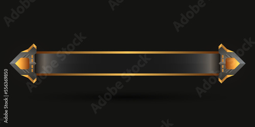 Abstract black and gold game interface screen title banner bar template