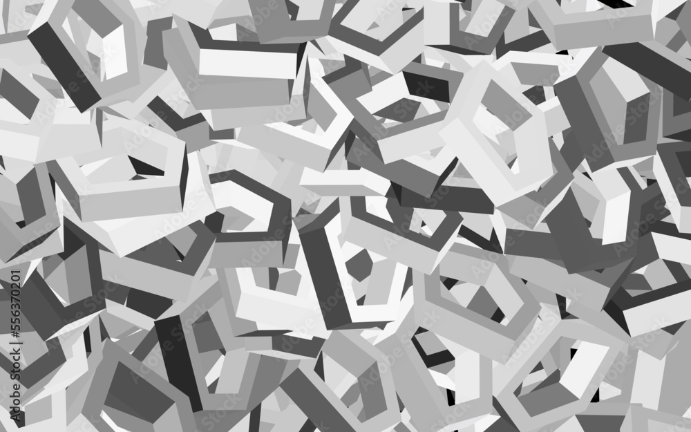 Dark Gray vector background with hexagons. Dark Gray vector background with hexagons.