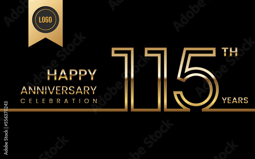 115th anniversary celebration template design. Logo Vector Template Illustration photo