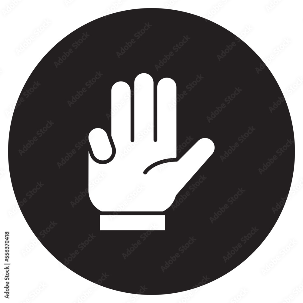 Obraz premium Illustration of Hand Gesture of Nine Number Icon