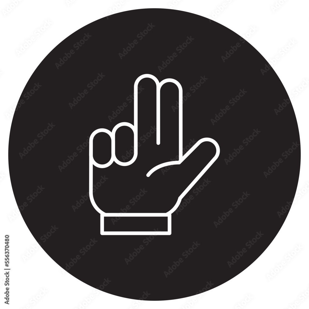 Obraz premium Illustration of Hand Gesture of Eight Number Icon