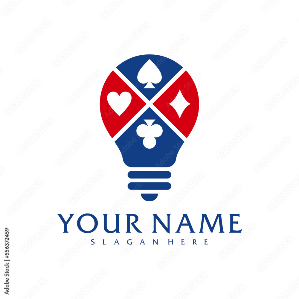 Bulb Poker logo vector template, Creative Poker logo design concepts Bulb Poker logo vector template, Creative Poker logo design concepts