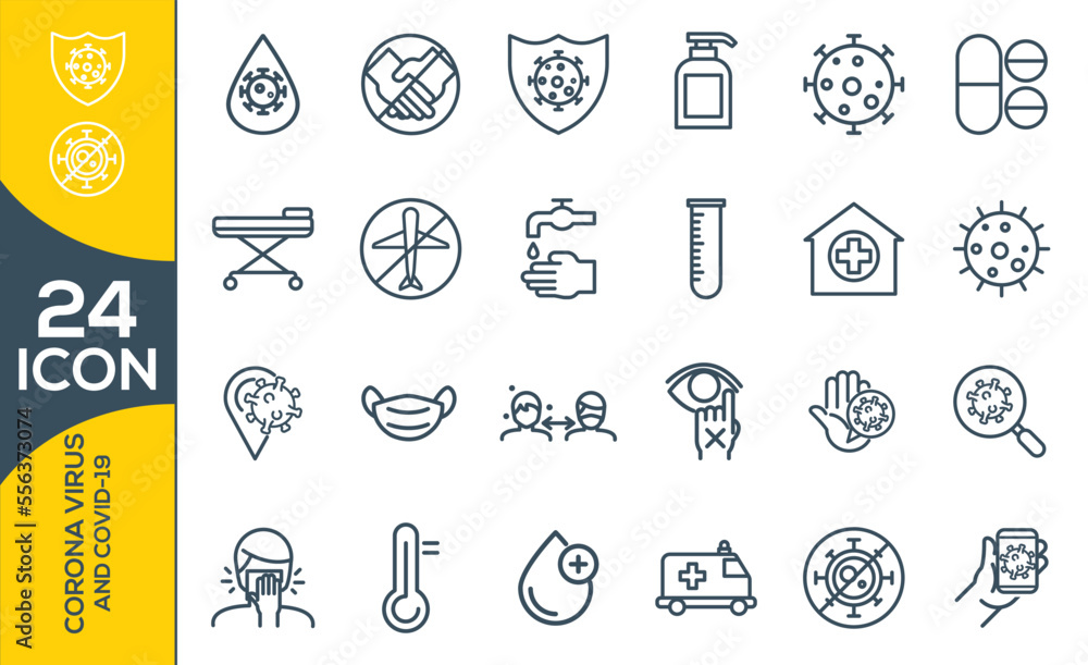 CORONA VIRUS AND COVID-19 ICON SET DESIGN CORONA VIRUS AND COVID-19 ICON SET DESIGN