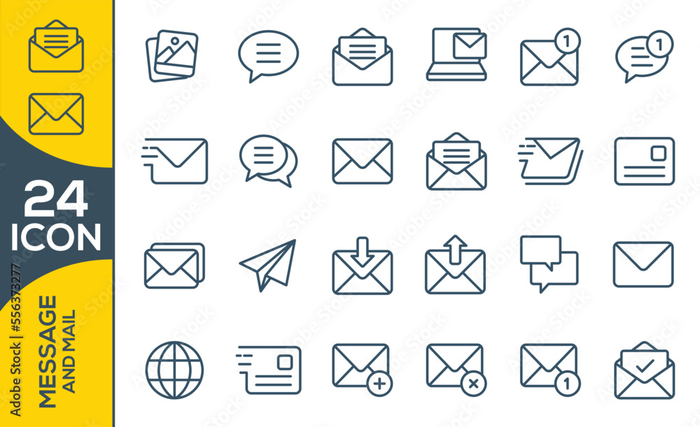 MESSAGE AND MAIL ICON SET DESIGN