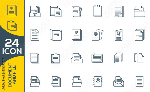 Document icons , paper and file icon set