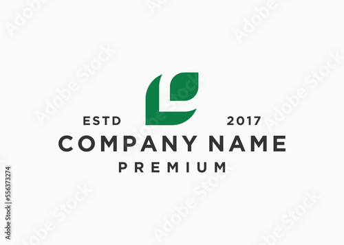 letter l leaf logo design vector illustration template