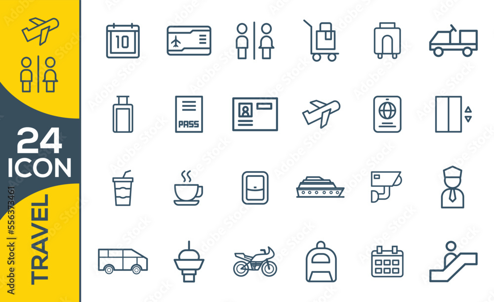 Obraz premium travel icon set design
