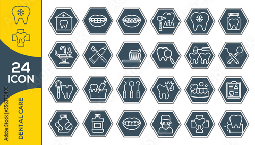 DENTAL CARE ICON SET DESIGN 