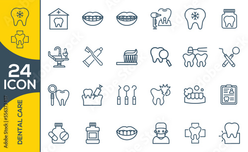 DENTAL CARE ICON SET DESIGN 