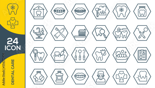 DENTAL CARE ICON SET DESIGN 