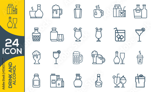 DRINK AND ALCOHOL ICON SET DESIGN