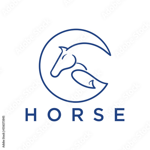 logo about a horse with a white background. Using the coreldraw x5 application with line techniques.